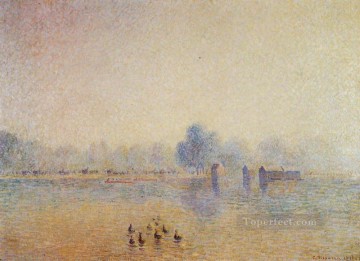  niebla Obras - El efecto de niebla serpentina de Hyde Park 1890 Camille Pissarro